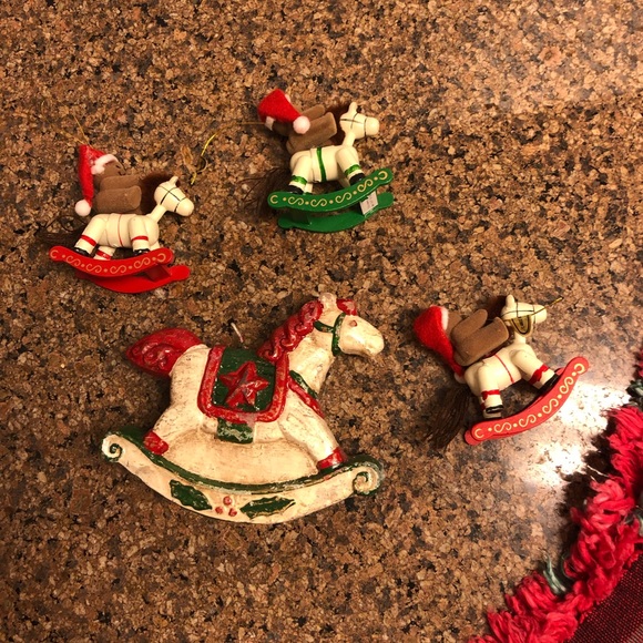 Rocking Horses; 3 teddy bear ornaments and one candle - Picture 5 of 16